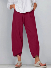 Allure zomerbroek dames | Luchtige linnen look broek | Comfortabele losse pasvorm