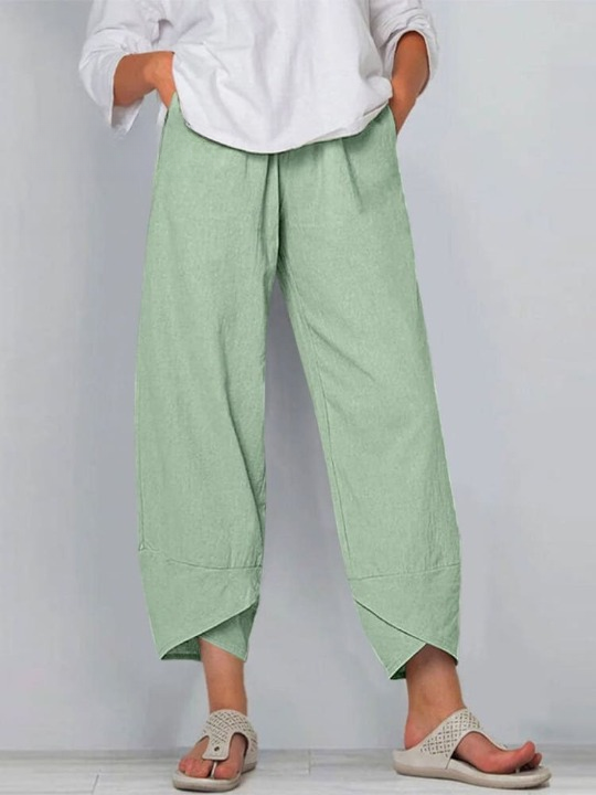 Allure zomerbroek dames | Luchtige linnen look broek | Comfortabele losse pasvorm
