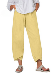 Allure zomerbroek dames | Luchtige linnen look broek | Comfortabele losse pasvorm