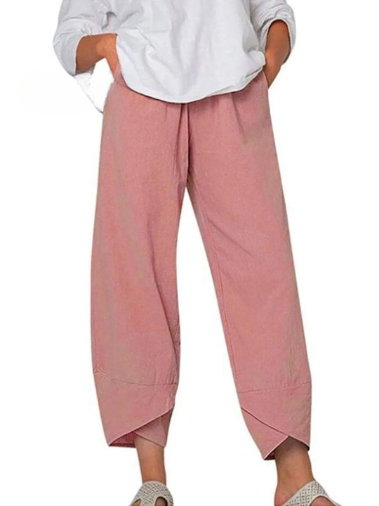 Allure zomerbroek dames | Luchtige linnen look broek | Comfortabele losse pasvorm
