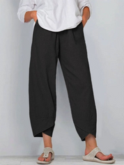 Allure zomerbroek dames | Luchtige linnen look broek | Comfortabele losse pasvorm