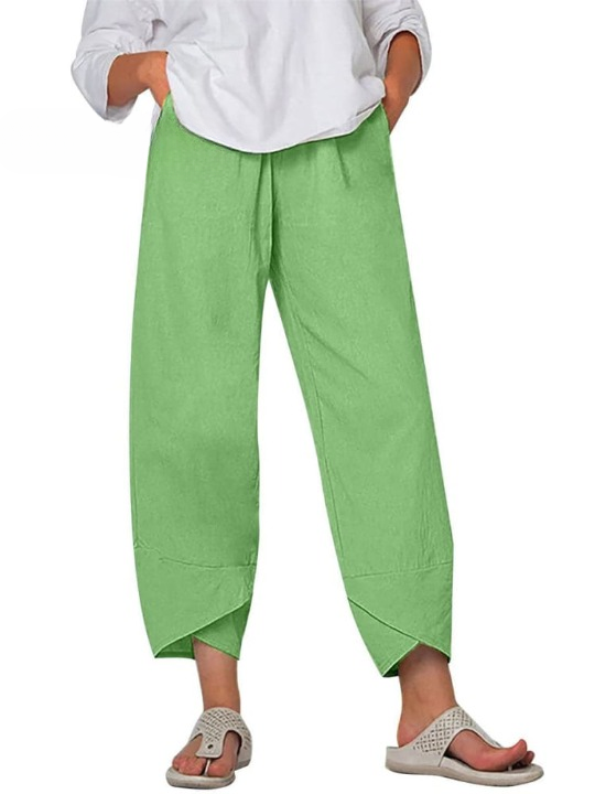 Allure zomerbroek dames | Luchtige linnen look broek | Comfortabele losse pasvorm