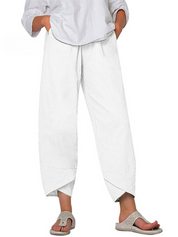 Allure zomerbroek dames | Luchtige linnen look broek | Comfortabele losse pasvorm