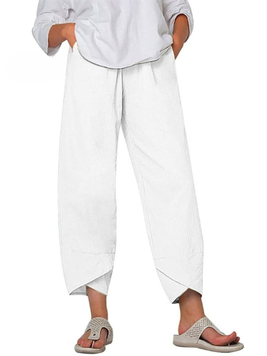 Allure zomerbroek dames | Luchtige linnen look broek | Comfortabele losse pasvorm