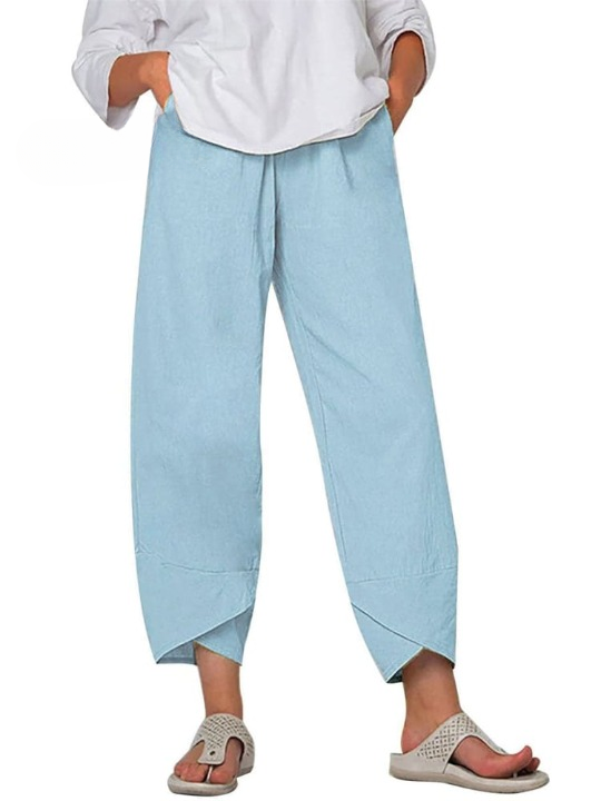 Allure zomerbroek dames | Luchtige linnen look broek | Comfortabele losse pasvorm