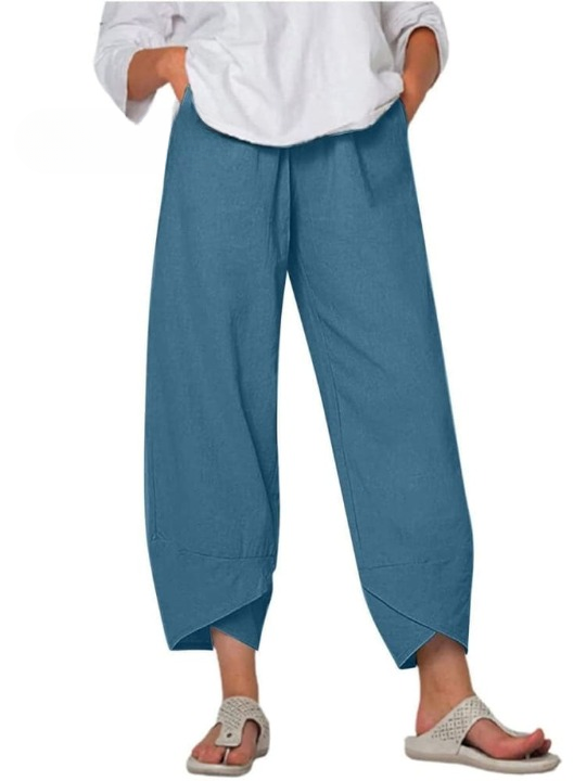 Allure zomerbroek dames | Luchtige linnen look broek | Comfortabele losse pasvorm