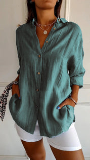 Mia blouse dames | Elegante lichtgewicht blouse | Luxe damesblouse met perfecte pasvorm