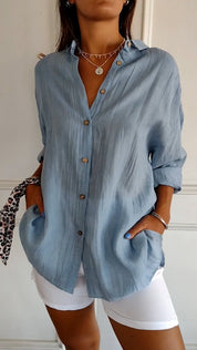 Mia blouse dames | Elegante lichtgewicht blouse | Luxe damesblouse met perfecte pasvorm