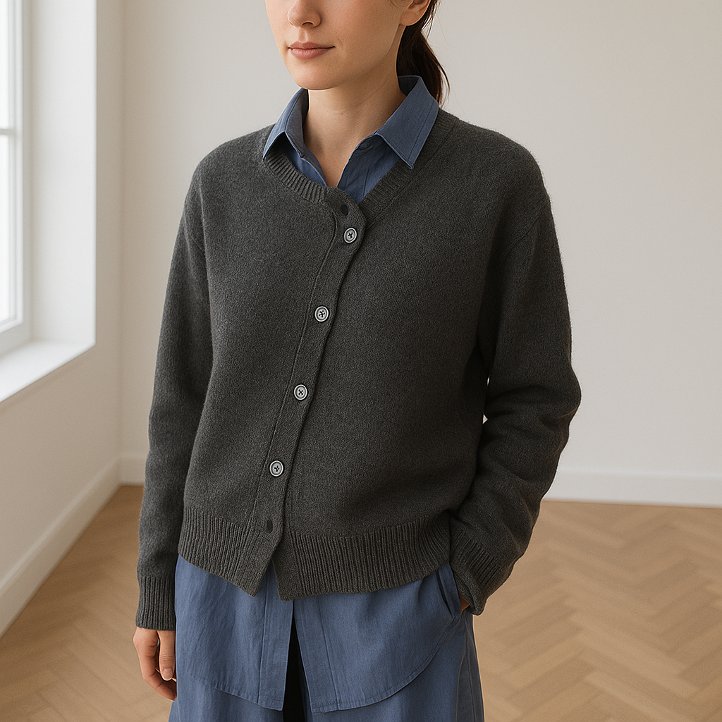 Norah dames knoopvest | Oversized kasjmier vest met knoopsluiting | Luxe en comfort