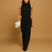 Isabelle dames jumpsuit | Chique mouwloze jumpsuit met wijde pijpen | Elegante pasvorm