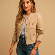 Marije Tweed Blazer Dames – Klassiek Jasje met Gestructureerde Pasvorm & Chique Kraag