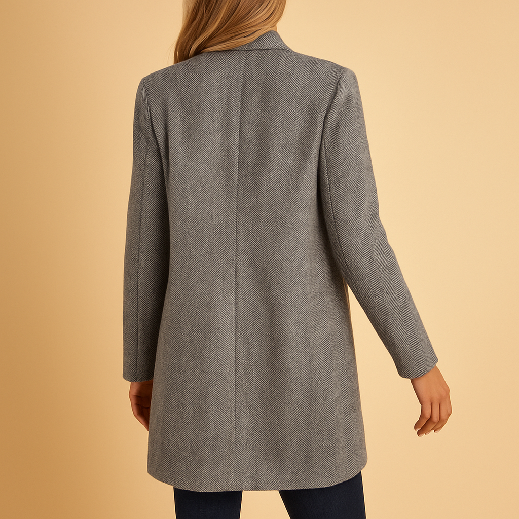 Evelien Lange Jas Dames – Casual Jas met Print & Comfortabele Pasvorm