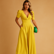 Isabelle dames jumpsuit – lange elegante jumpsuit met getailleerde pasvorm