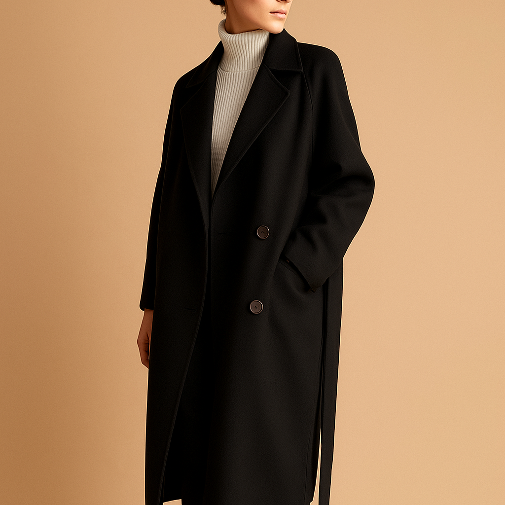 Lange Elegante Winterjas Dames – Getailleerde Warme Jas in Tijdloos Design | Veerle
