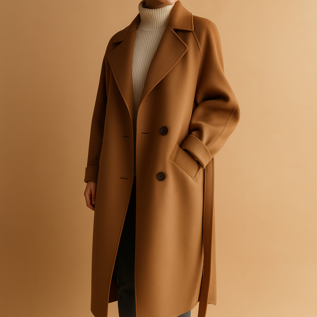 Lange Elegante Winterjas Dames – Getailleerde Warme Jas in Tijdloos Design | Veerle