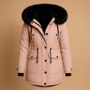 Marije Lange Winterjas Dames – Waterdichte Jas met Imitatiebontkraag & Verlengd Model