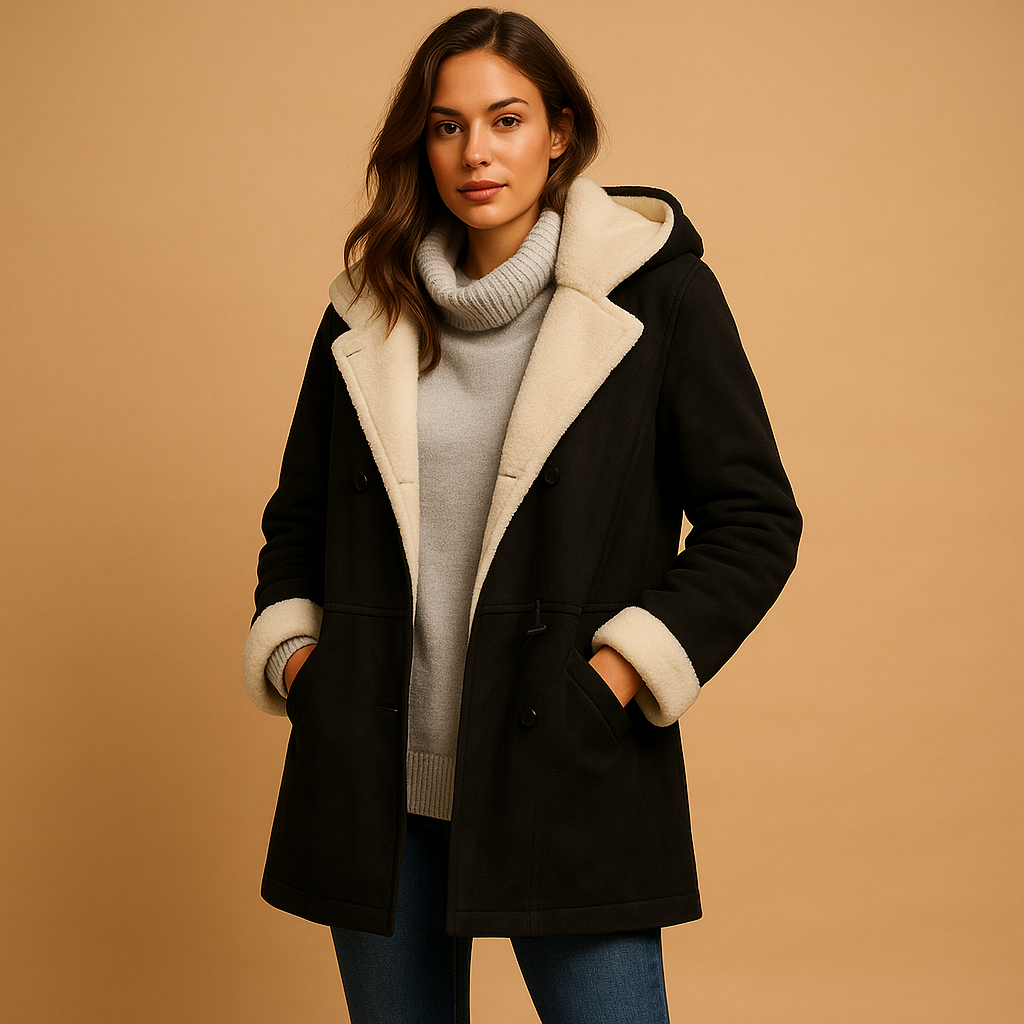Lange winterjas dames met capuchon – Evelien warme jas in trendy kleuren