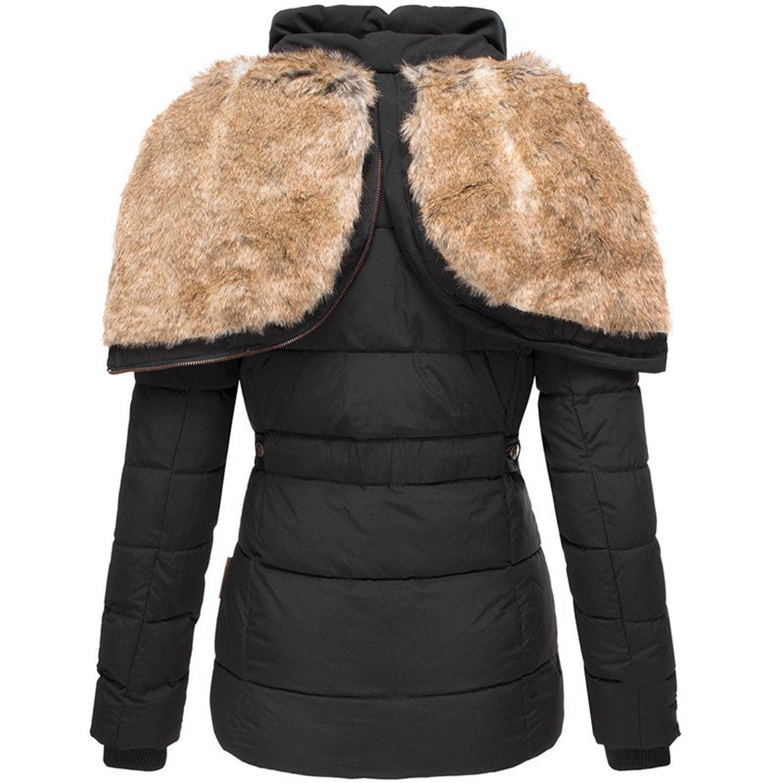 Vivianne winterjas dames – elegante jas met afneembare bontkraag