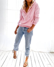 Leyla dames hoodie | Relaxte hoodie met trekkoorden | Comfortabele casual trui