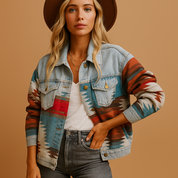 Losvallend katoenen herfstjack dames Veerle – trendy jack in herfsttinten