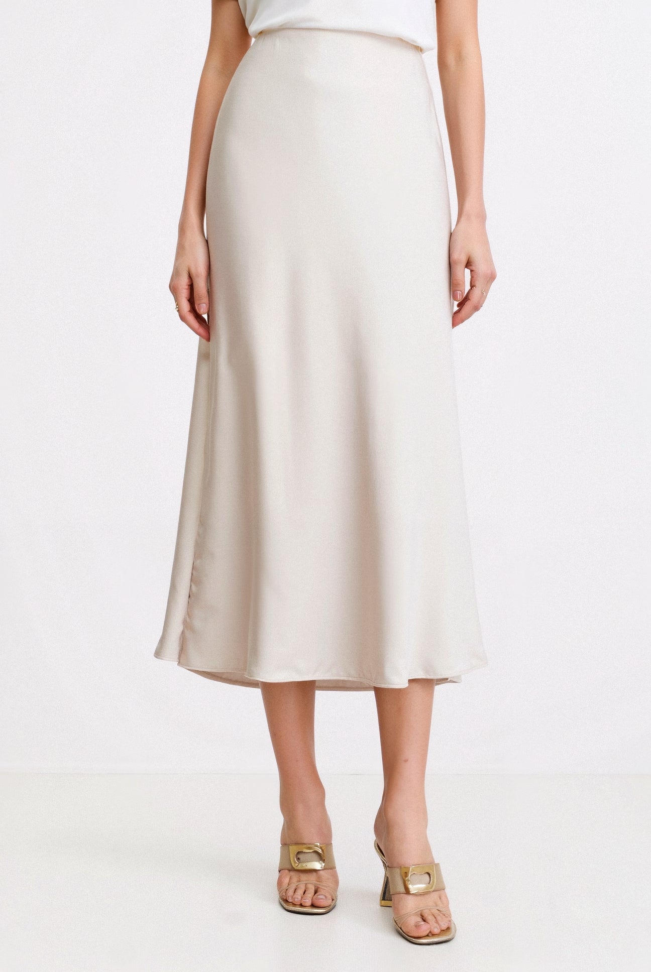 Louise damesrok – hoge taille met elegante drapeerlook