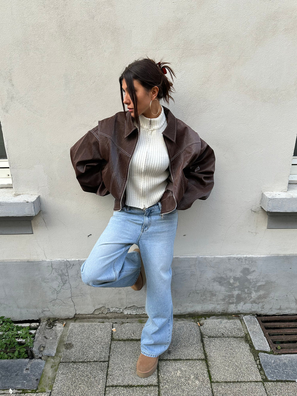 Vivien leren jas dames | Oversized leren damesjas | Trendy zacht leer in modieuze kleuren