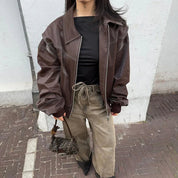 Vivien leren jas dames | Oversized leren damesjas | Trendy zacht leer in modieuze kleuren