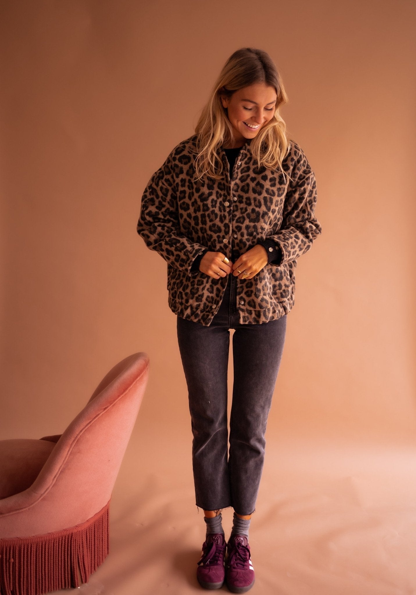 Animalprint Jasje Dames – Trendy Statement Jas met Zachte Warme Voering