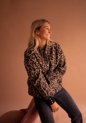 Animalprint Jasje Dames – Trendy Statement Jas met Zachte Warme Voering