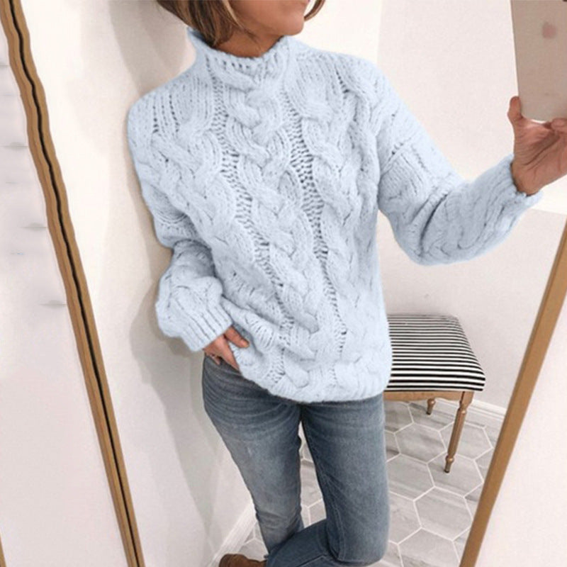 Grofgebreide herfsttrui Dames met Turtleneck – Zachte Warme Wintertrui