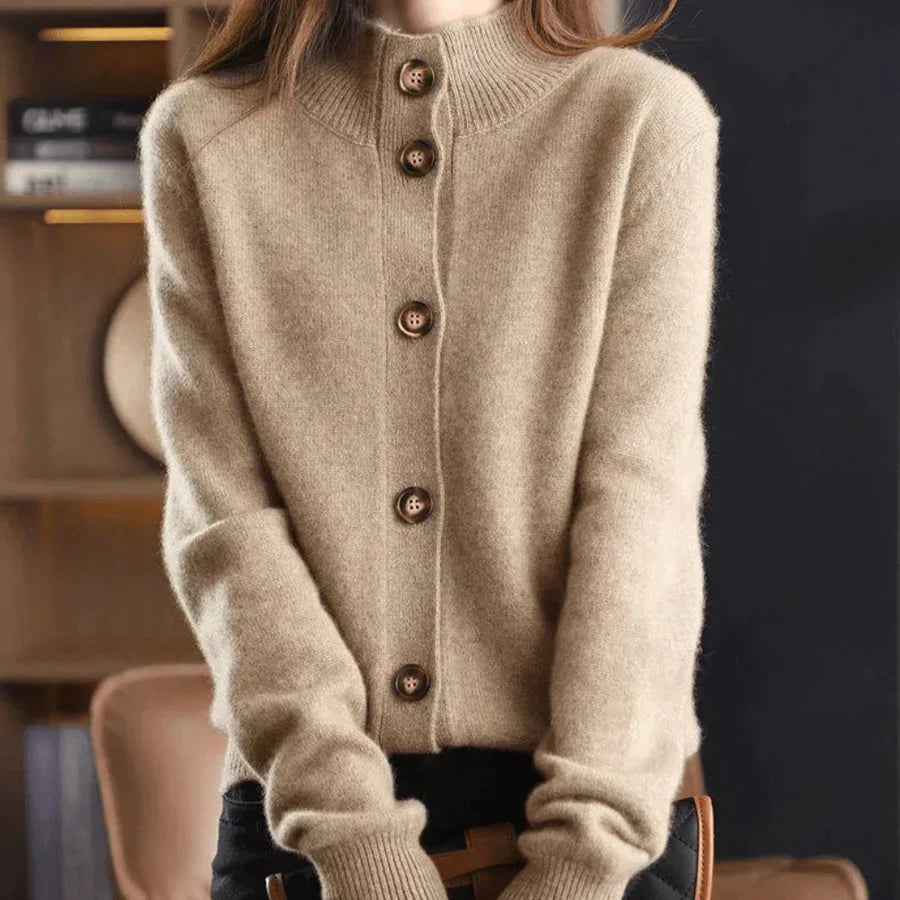 Dames Gebreid Vest – Casual Knitted Cardigan met Knoopsluiting voor Herfst & Winter