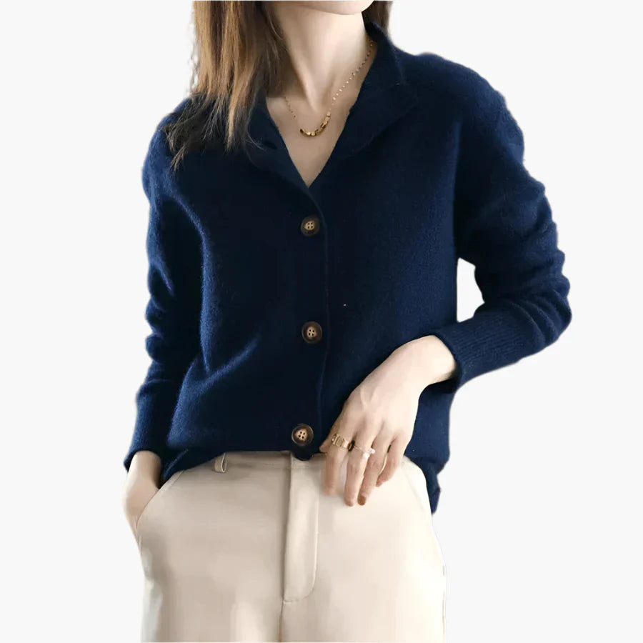 Dames Gebreid Vest – Casual Knitted Cardigan met Knoopsluiting voor Herfst & Winter