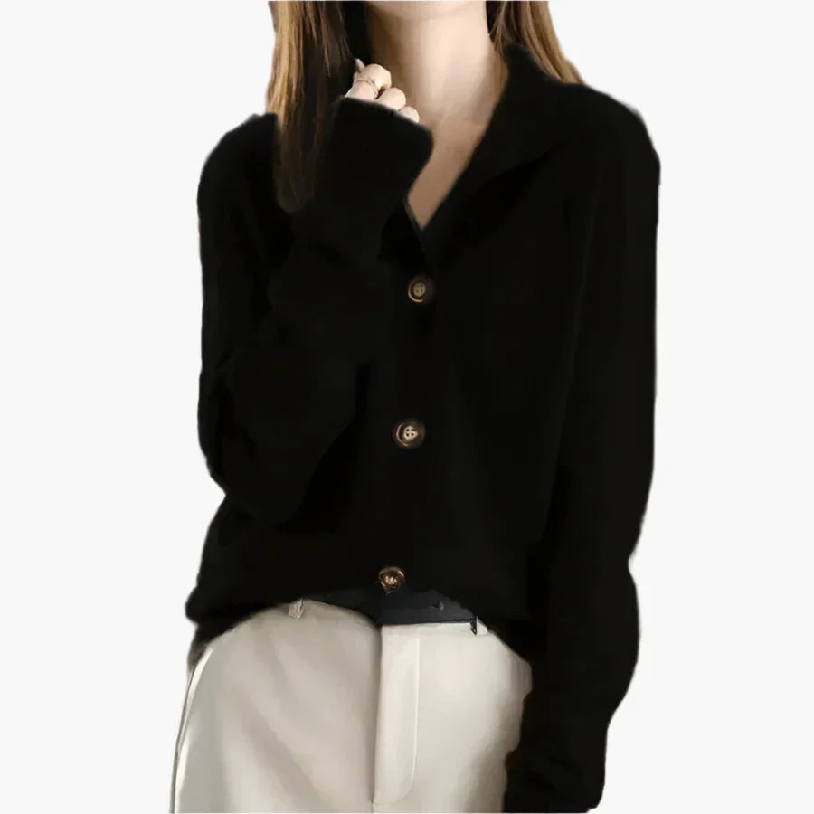 Dames Gebreid Vest – Casual Knitted Cardigan met Knoopsluiting voor Herfst & Winter