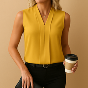 Tessa dames zomertop | Mouwloze luchtige top met elegante pasvorm | Zachte ademende stof