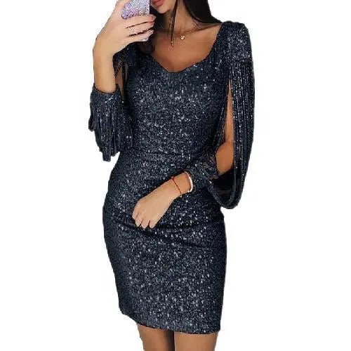 Anika glitter avondjurk – elegante lange jurk voor feestelijke gelegenheden