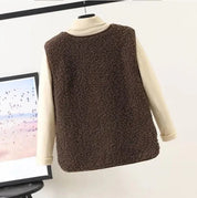Dione pluche gilet – stijlvol en zacht mouwloos vest voor dames