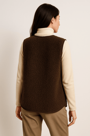 Dione pluche gilet – stijlvol en zacht mouwloos vest voor dames