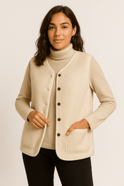Dione pluche gilet – stijlvol en zacht mouwloos vest voor dames
