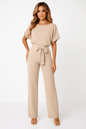 Elva jumpsuit met strikceintuur – elegante dames overall voor dag en avond