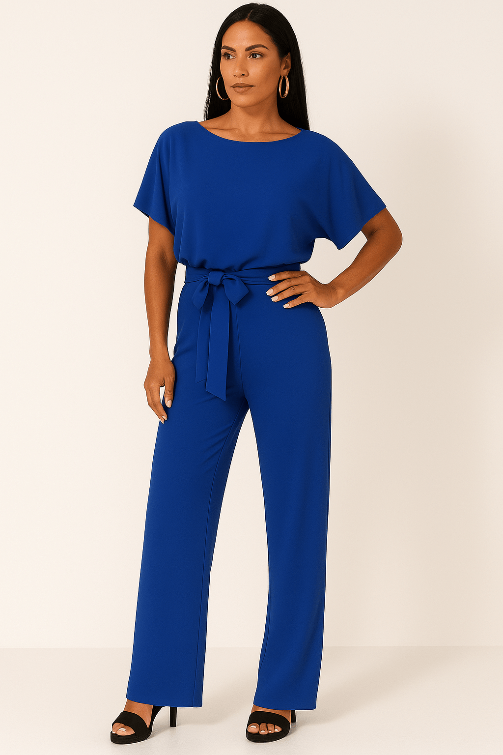 Elva jumpsuit met strikceintuur – elegante dames overall voor dag en avond