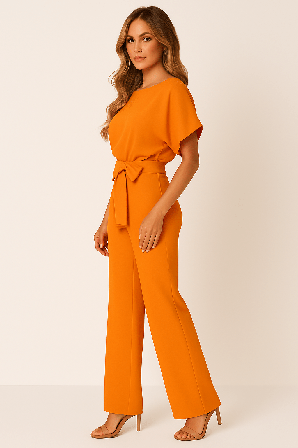 Elva jumpsuit met strikceintuur – elegante dames overall voor dag en avond