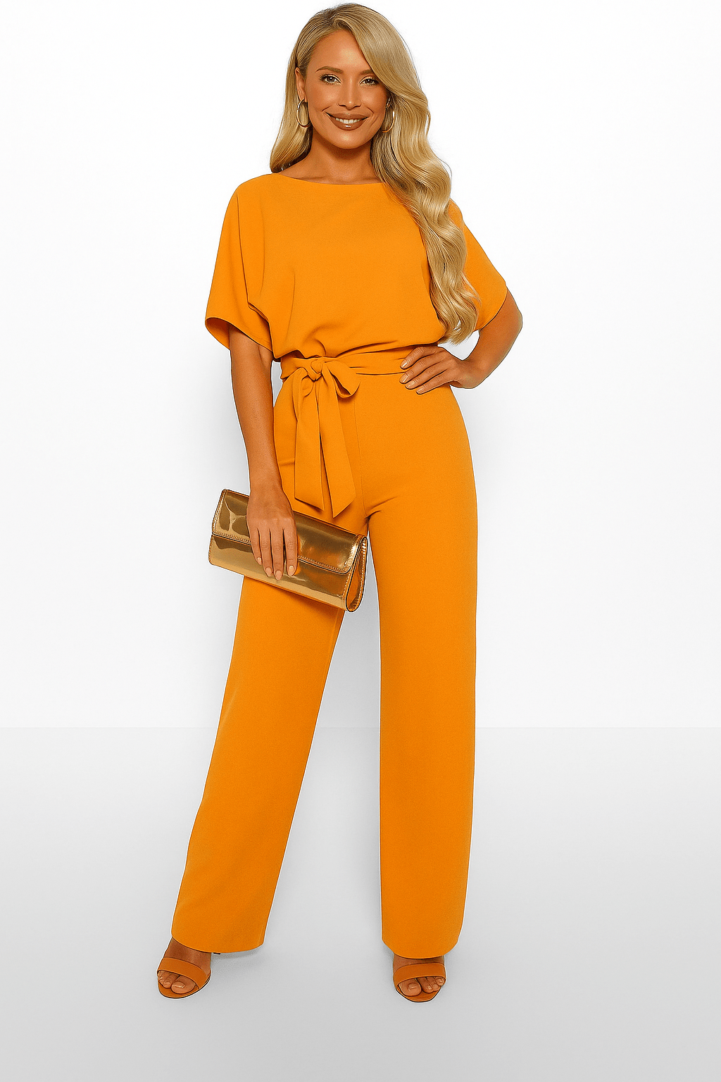 Elva jumpsuit met strikceintuur – elegante dames overall voor dag en avond