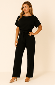 Elva jumpsuit met strikceintuur – elegante dames overall voor dag en avond