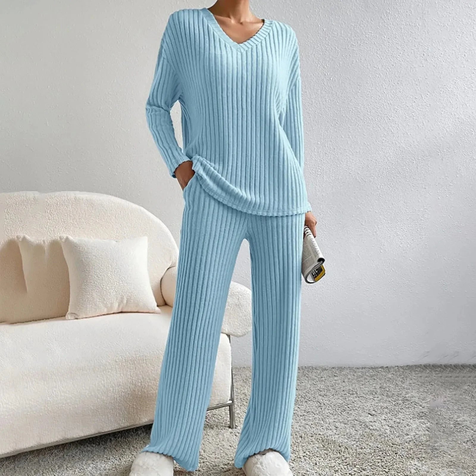 Evangeline tweedelig loungepak – comfortabel dames set met moderne pasvorm