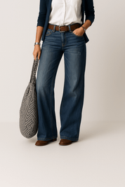 Majken denim jeans dames – high waist met wijde pijpen voor een trendy look