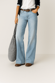 Majken denim jeans dames – high waist met wijde pijpen voor een trendy look
