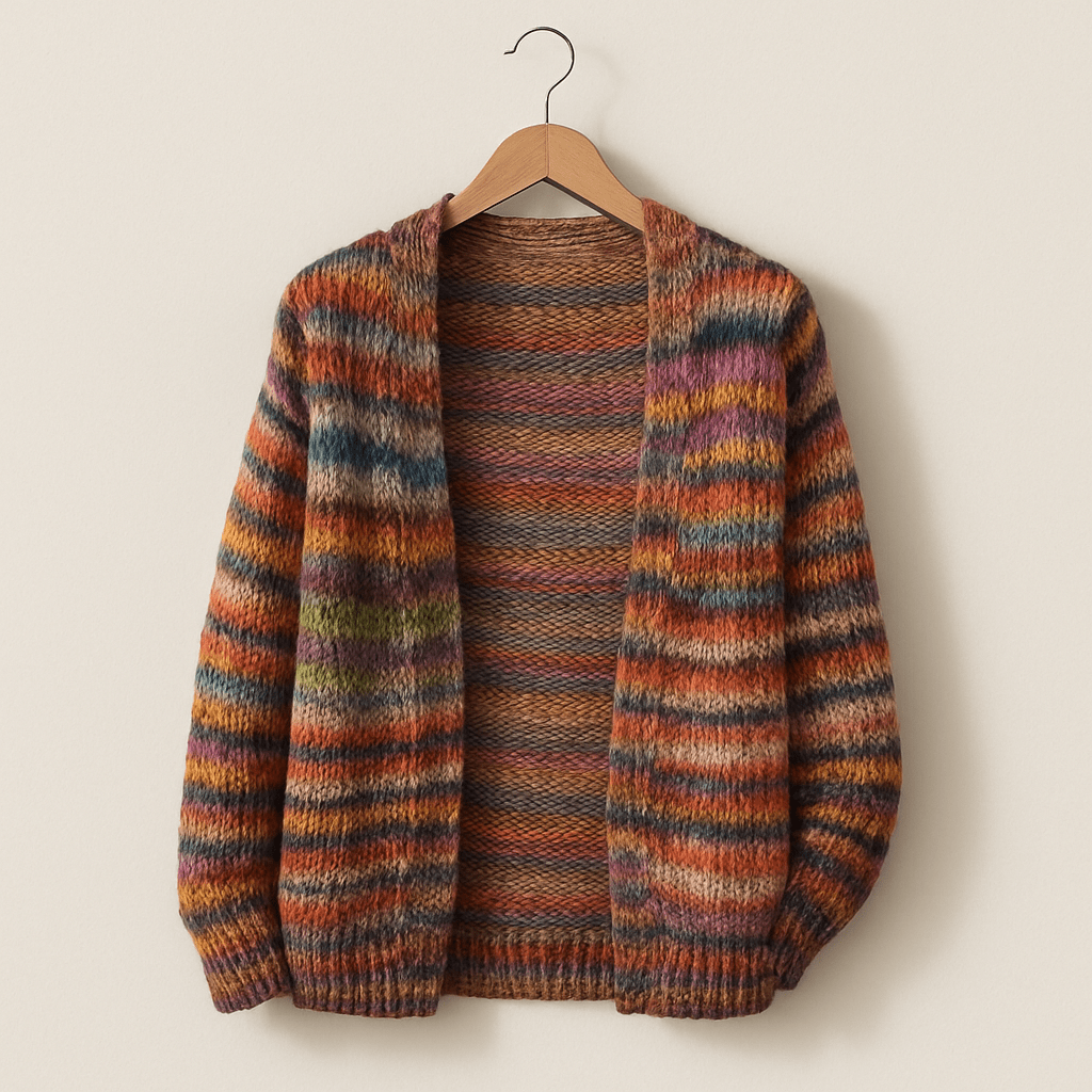 Mette multicolor dames cardigan – warme en stijlvolle gebreide vest