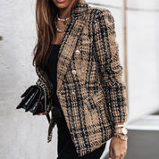 Tove dames blazer – stijlvolle geruite blazer met getailleerde pasvorm en klassieke look