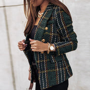 Tove dames blazer – stijlvolle geruite blazer met getailleerde pasvorm en klassieke look