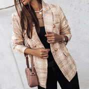 Tove dames blazer – stijlvolle geruite blazer met getailleerde pasvorm en klassieke look